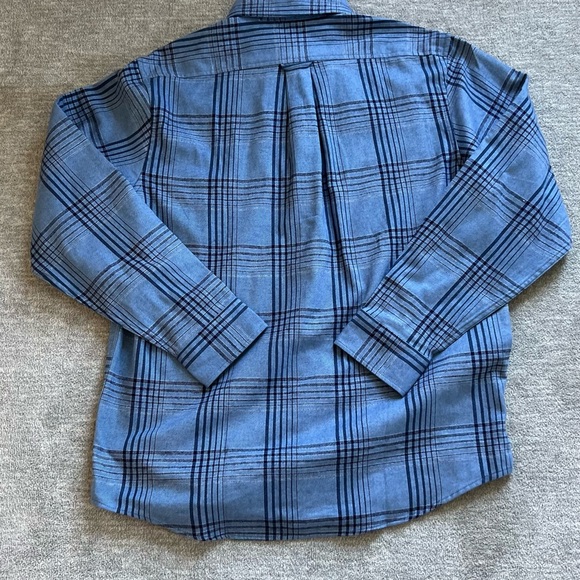 Blake Shelton Lands’ End NWT Blue Plaid Flannel Buttondown Sz. L - Picture 3 of 11